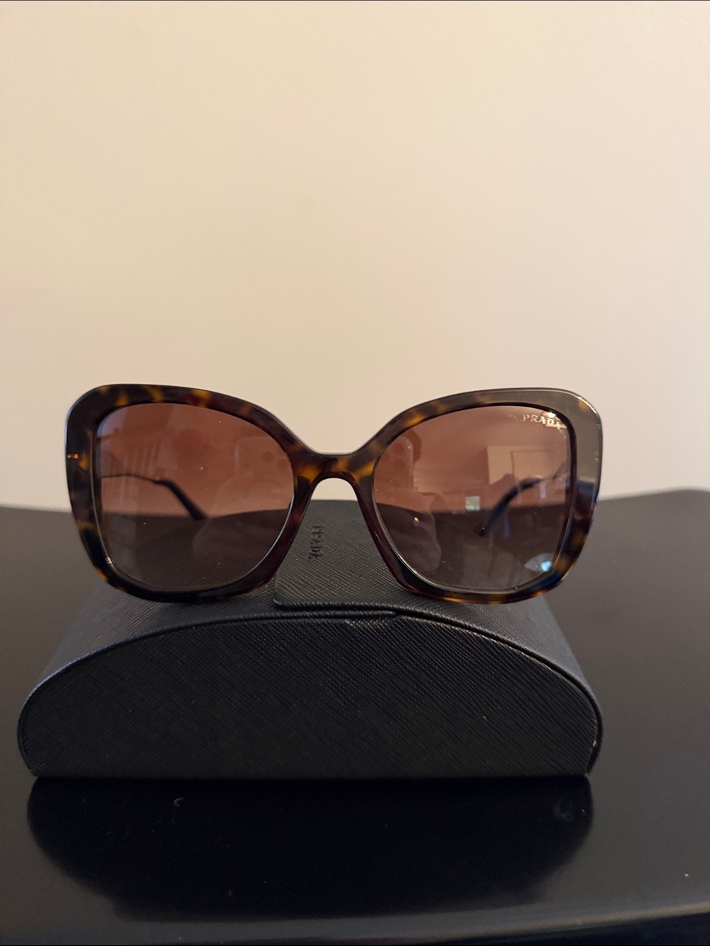 Prada Tortoiseshell Oversized Women's Sunglasses with Brown Lenses